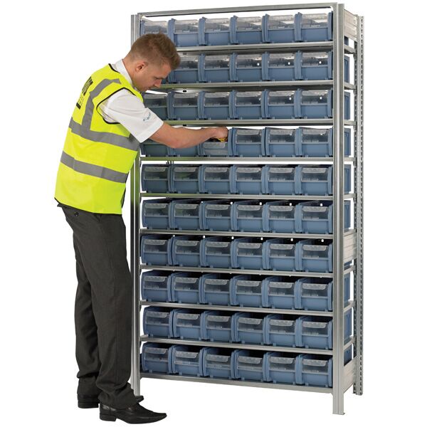 Kanban Shelving Bay With 60 CTB Picking Bins - 2 Sizes Available
