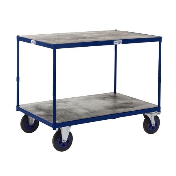 Heavy Duty Shelf Trucks with Timber Shelving In Blue